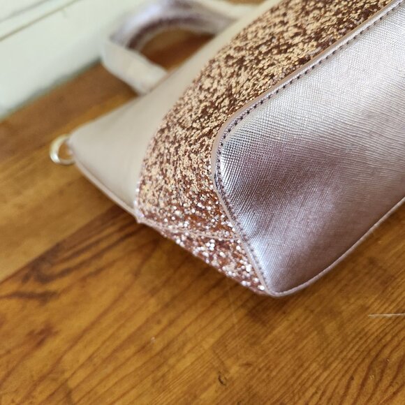 Nwt Kate Spade NY Gold Coast Pink Glitter Satchel Handbag Purse - Picture 7 of 10